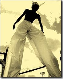 A Barbados Stilt Walker at Crop Over